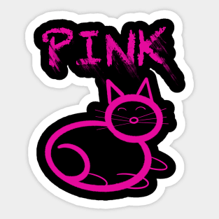 Cute pink cat Sticker